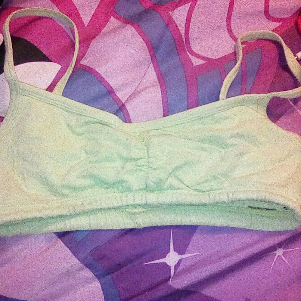 A lime green bra